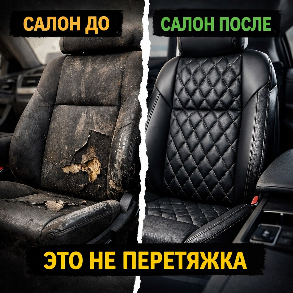 Салон до и после установки чехлов. Это не перетяжка